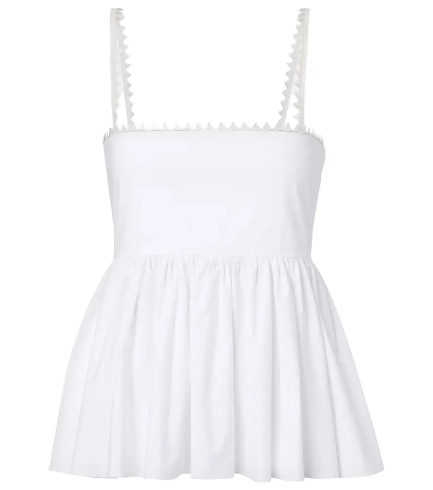 Jacquemus Traversin cotton poplin peplum top