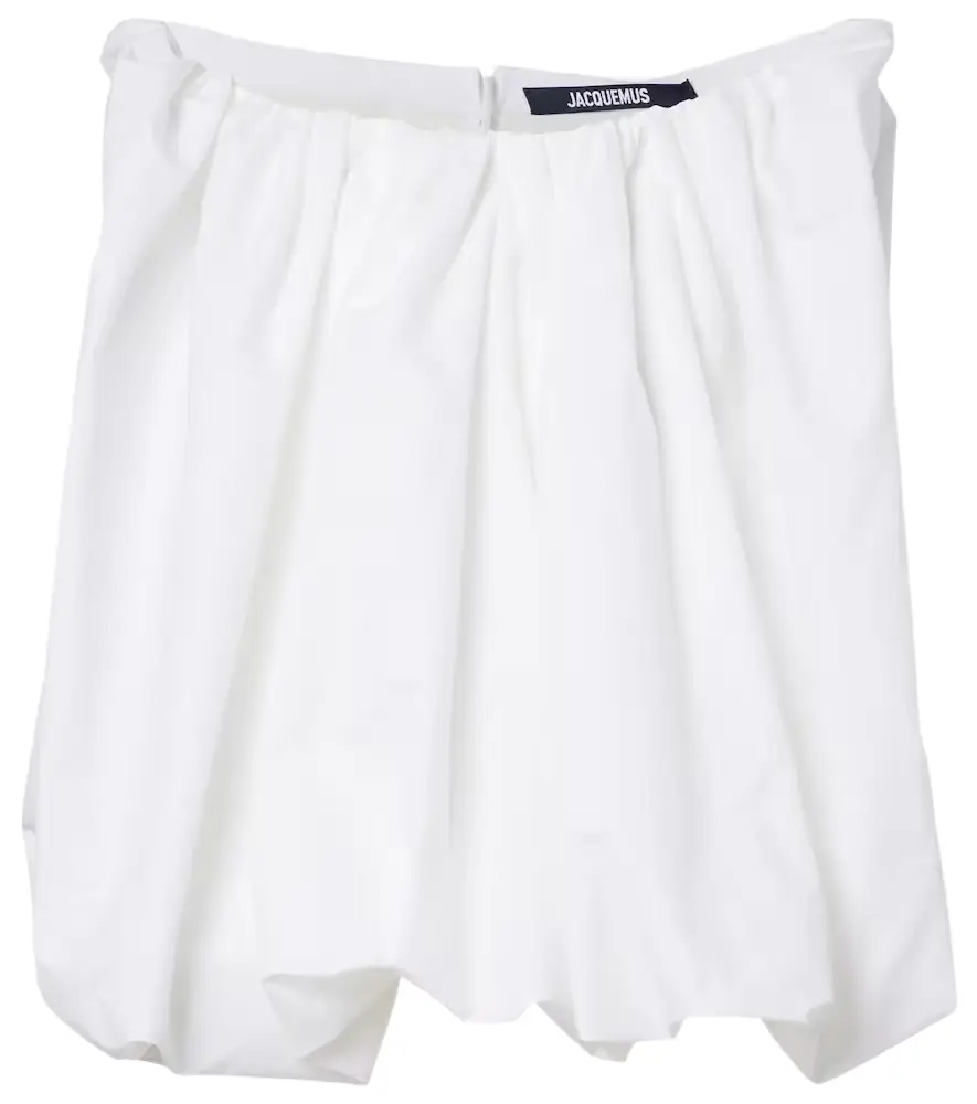 Jacquemus Lavande gathered off-shoulder cotton-blend top