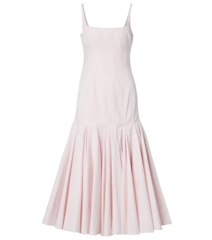 Jacquemus Agave pleated cotton poplin midi dress