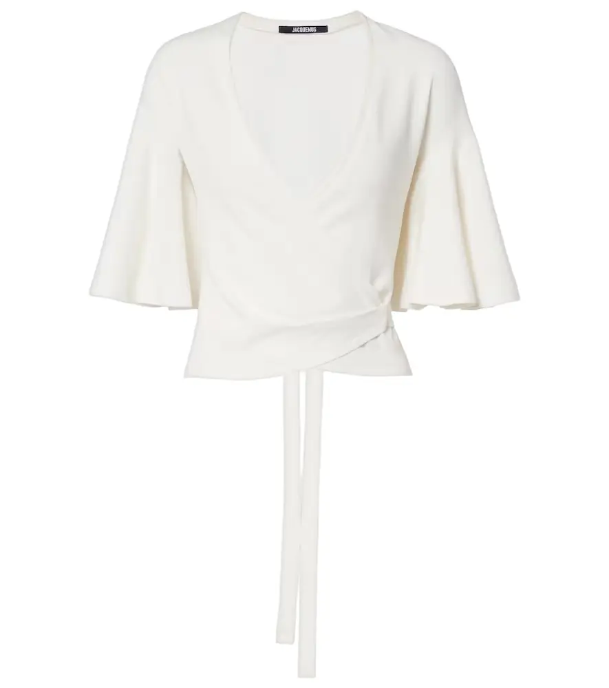 Jacquemus Paysan knitted jersey wrap top
