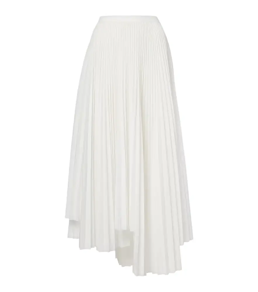 Plan C Plissé asymmetric muslin maxi skirt
