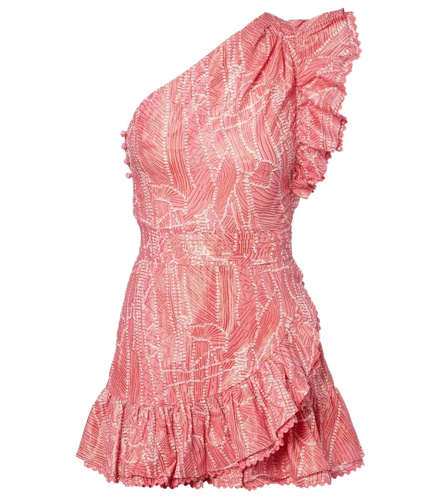 Poupette St Barth Corinne cotton-blend lamé minidress