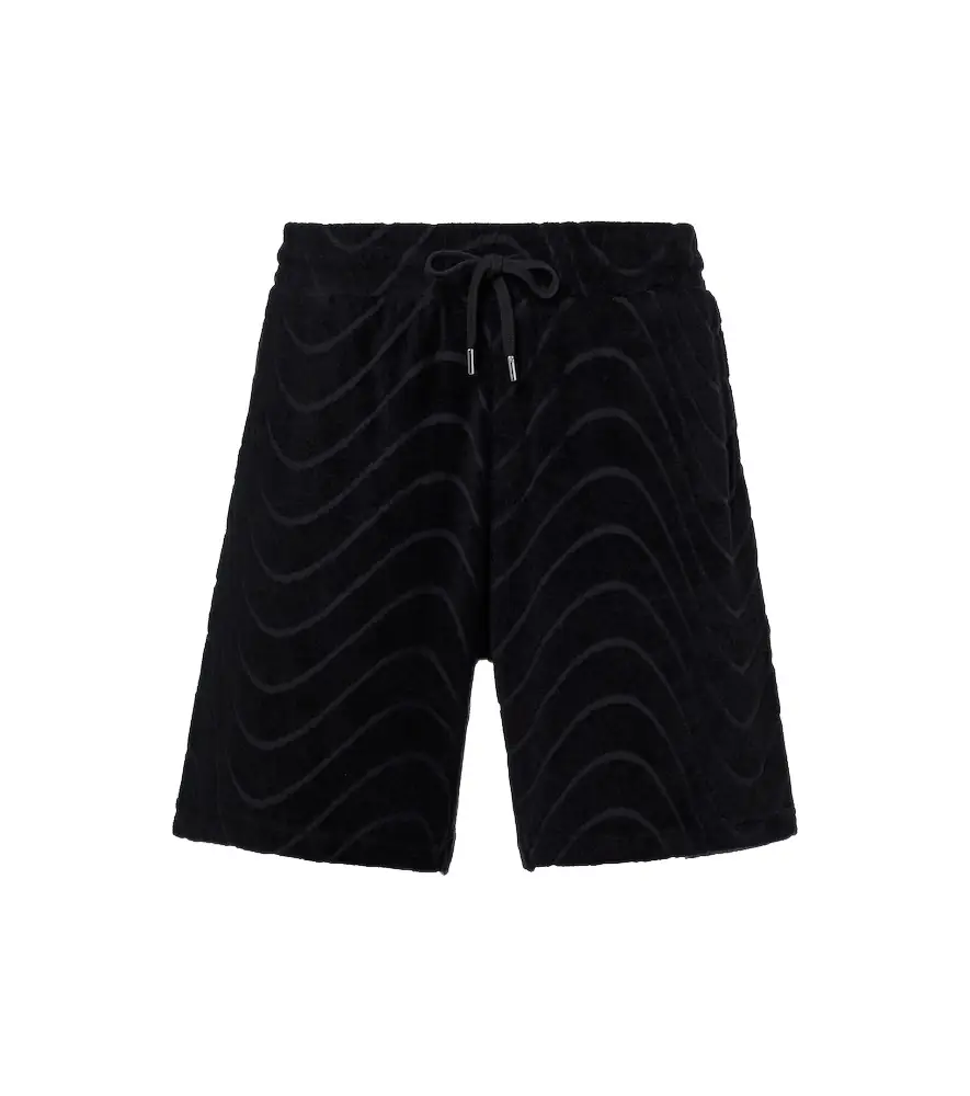 Frescobol Carioca Embroidered cotton-blend terry shorts