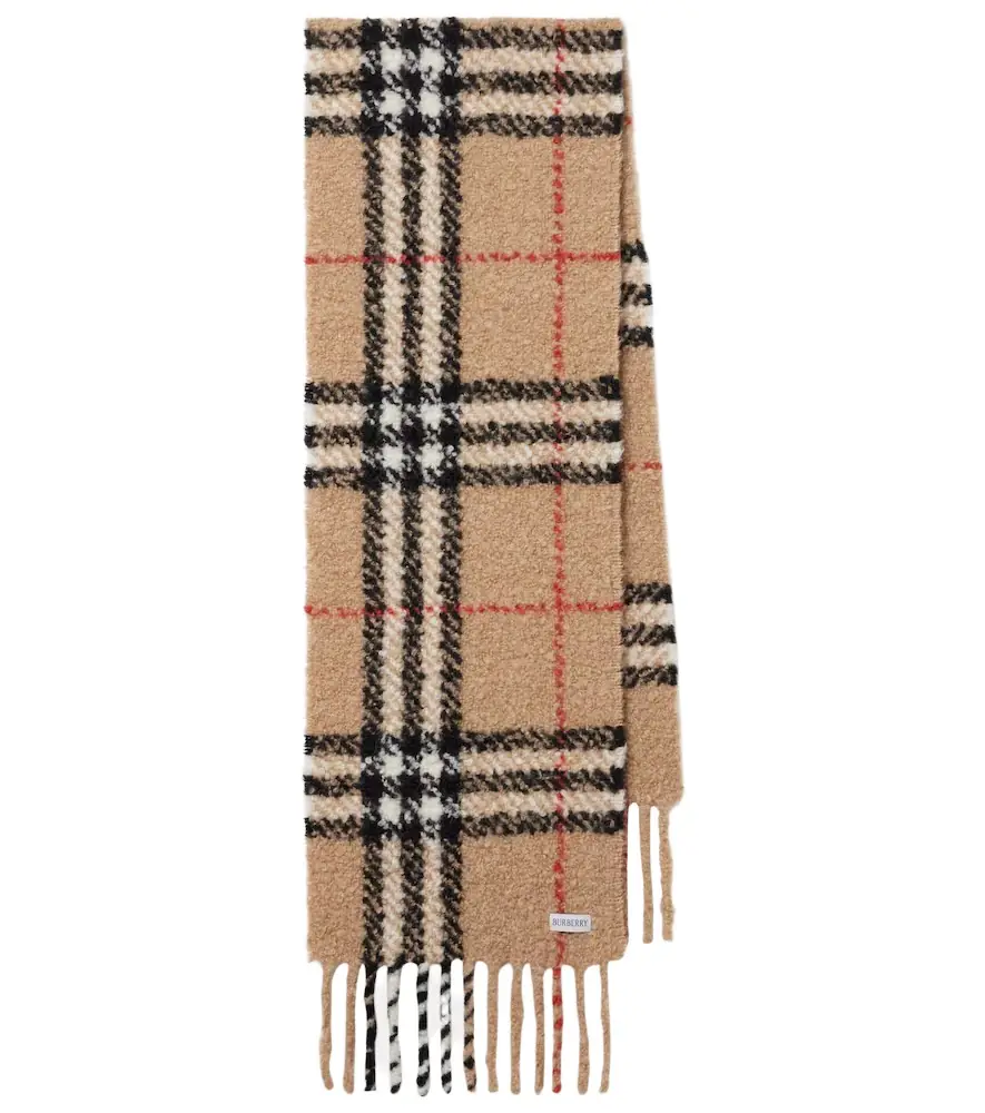Burberry Check alpaca and wool-blend scarf