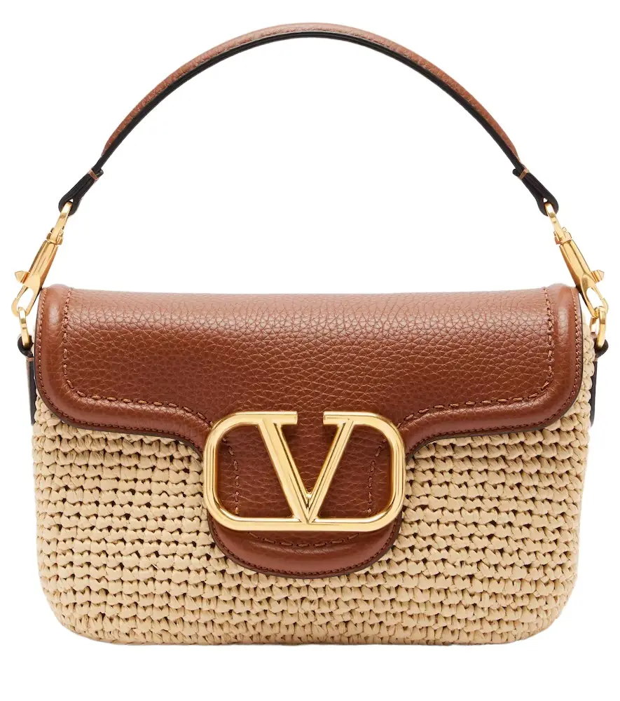 Valentino Garavani Alltime raffia-effect shoulder bag