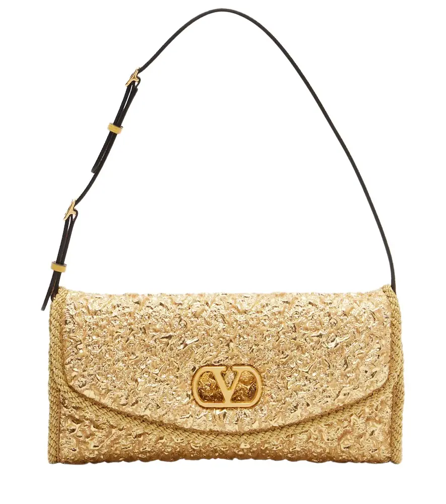 Valentino Garavani DeVain Small cloqué jacquard shoulder bag