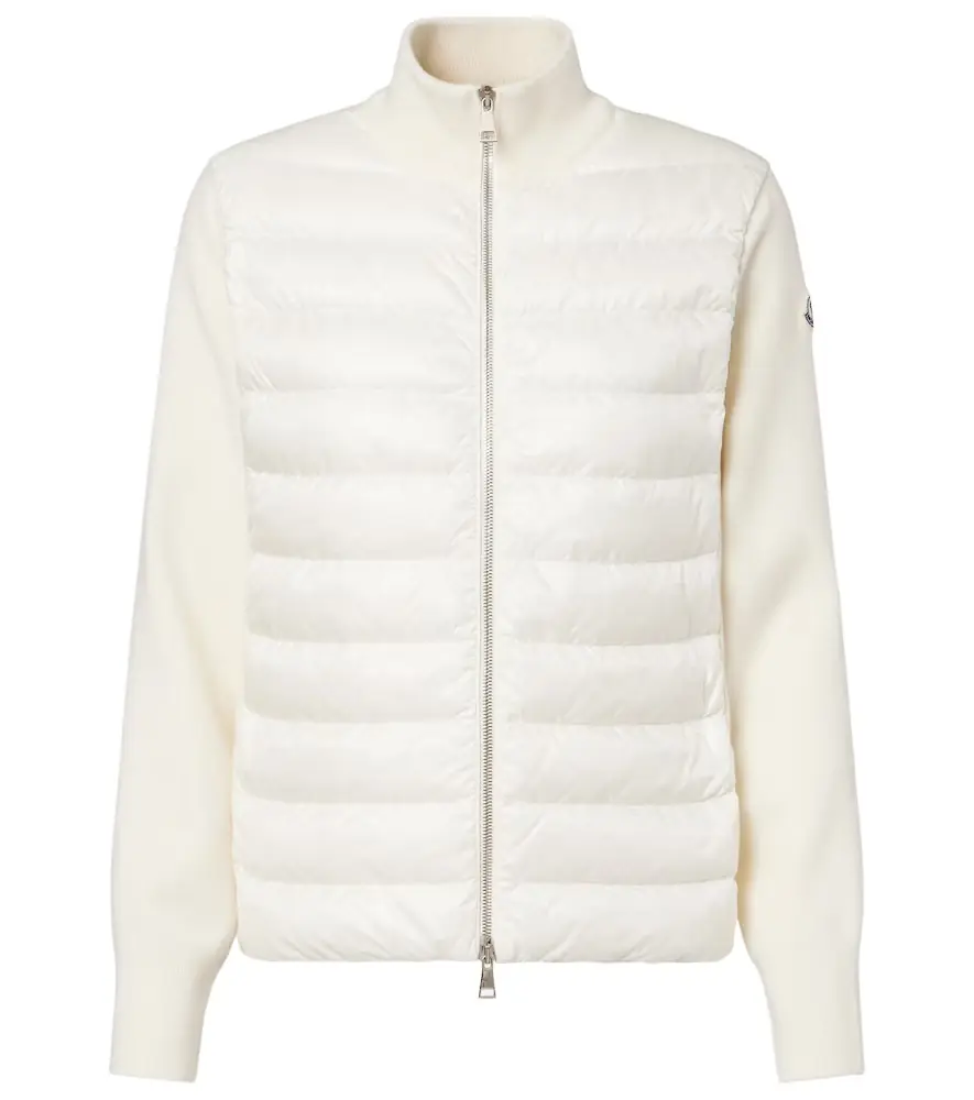 Moncler Down-paneled virgin wool cardigan