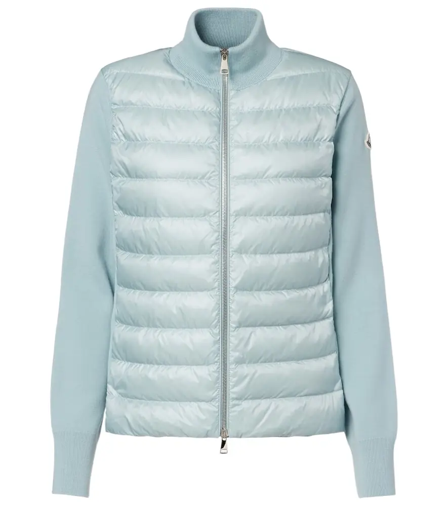 Moncler Down-paneled virgin wool cardigan