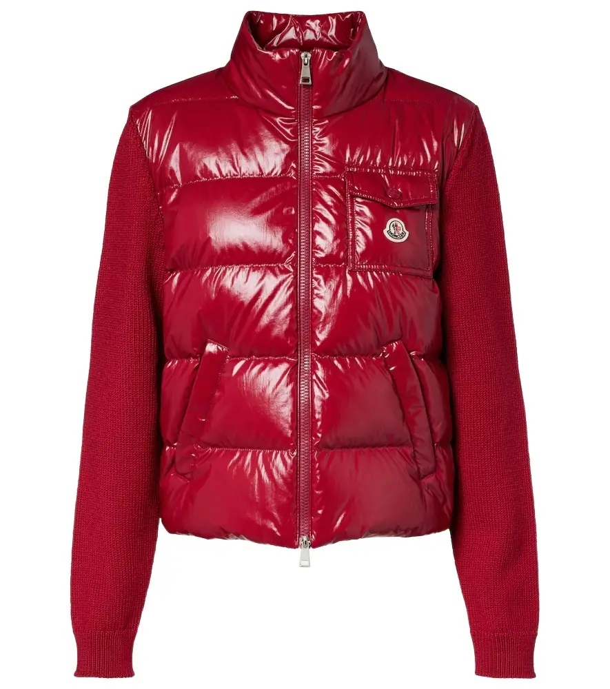 Moncler Down-paneled virgin wool cardigan