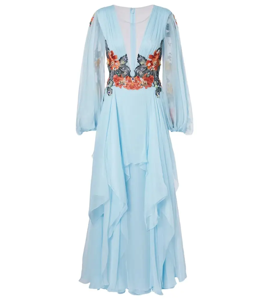 Costarellos Floral silk gown