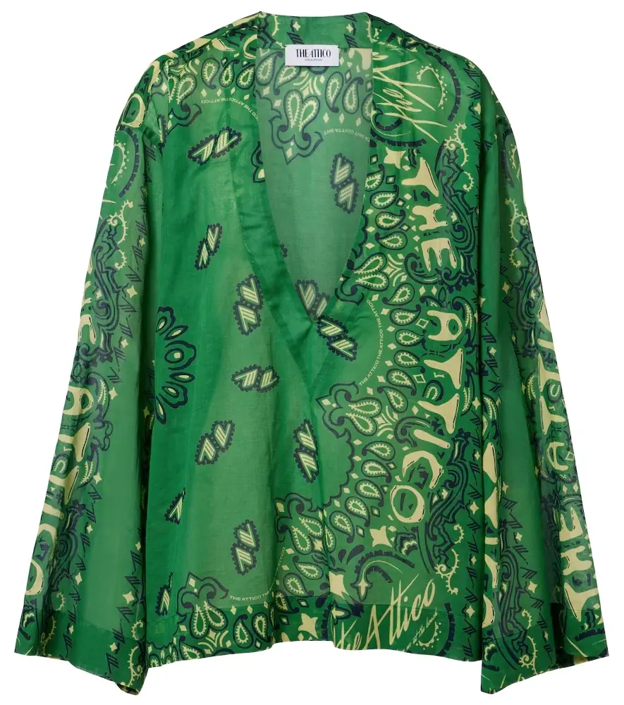 The Attico Bandana oversized cotton muslin top