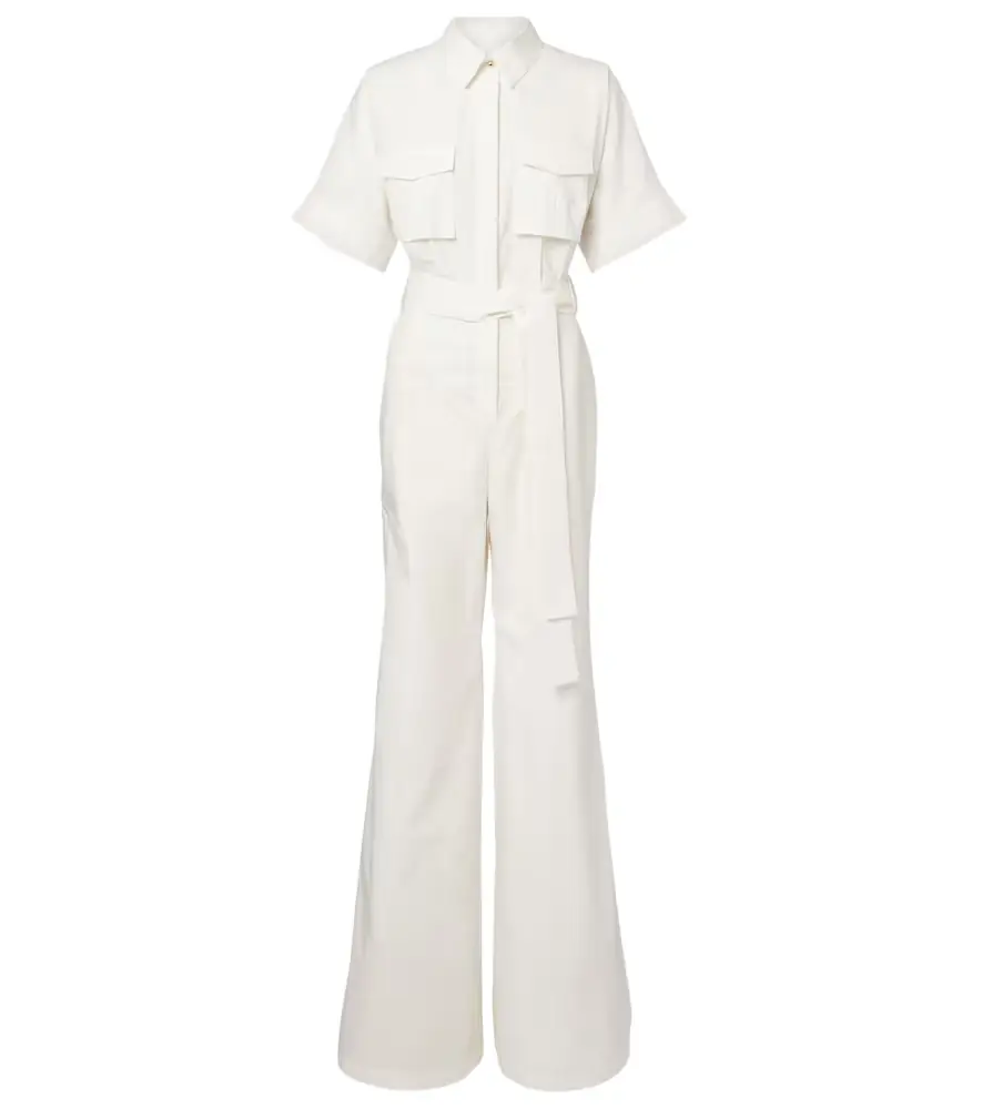 Elie Saab Belted cotton jumpsuit