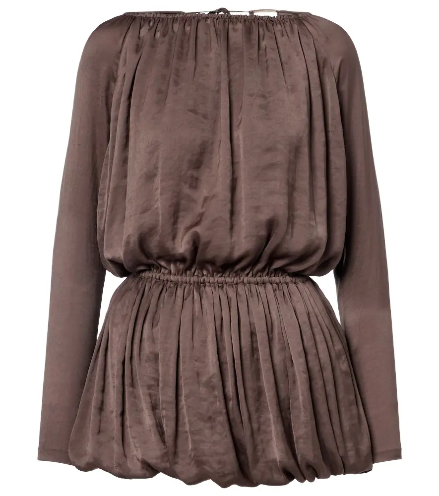 Saint Laurent Draped taffeta minidress