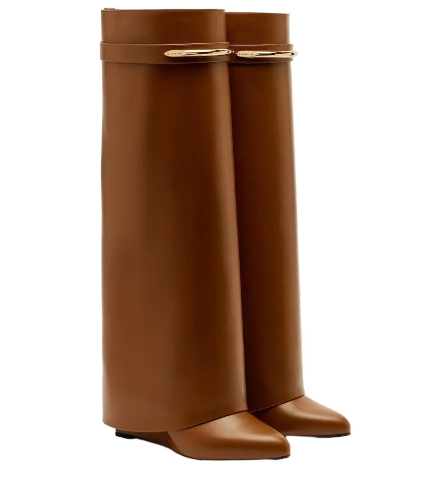 Givenchy Shark 95 leather knee-high boots