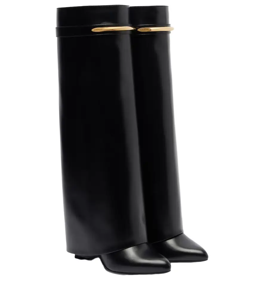 Givenchy Shark 95 leather knee-high boots