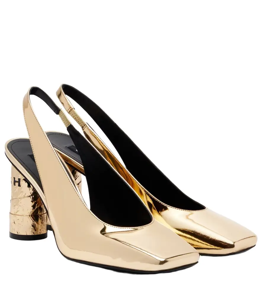 Givenchy Tape mirrored leather slingback pumps