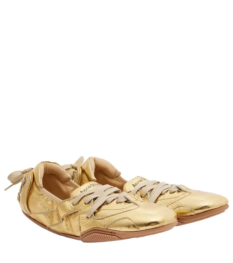 Acne Studios Bilaria metallic leather sneakers