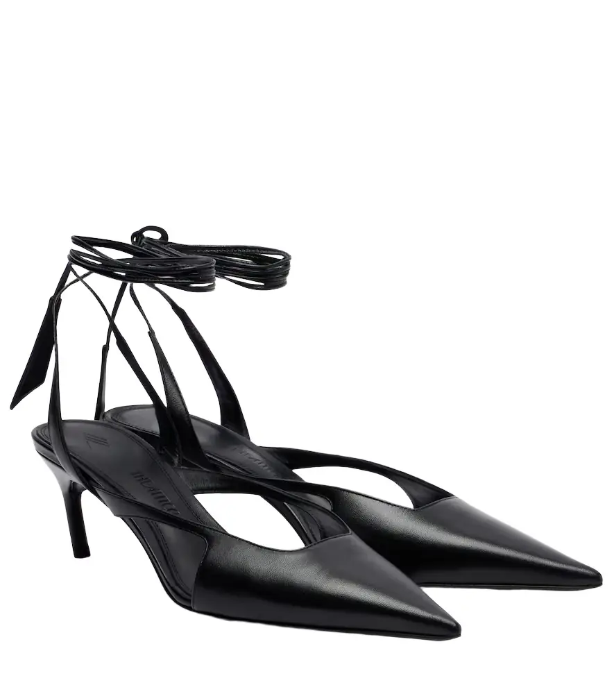The Attico Diane 55 leather slingback pumps