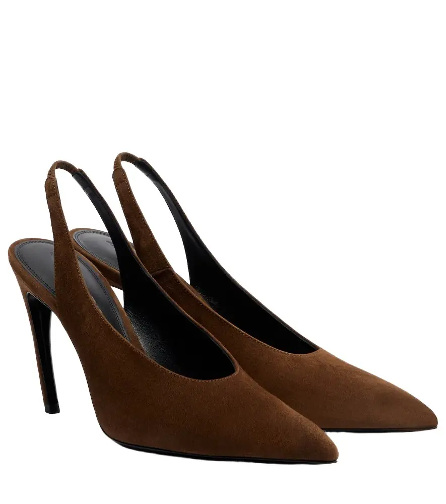 The Attico Viper suede slingback pumps