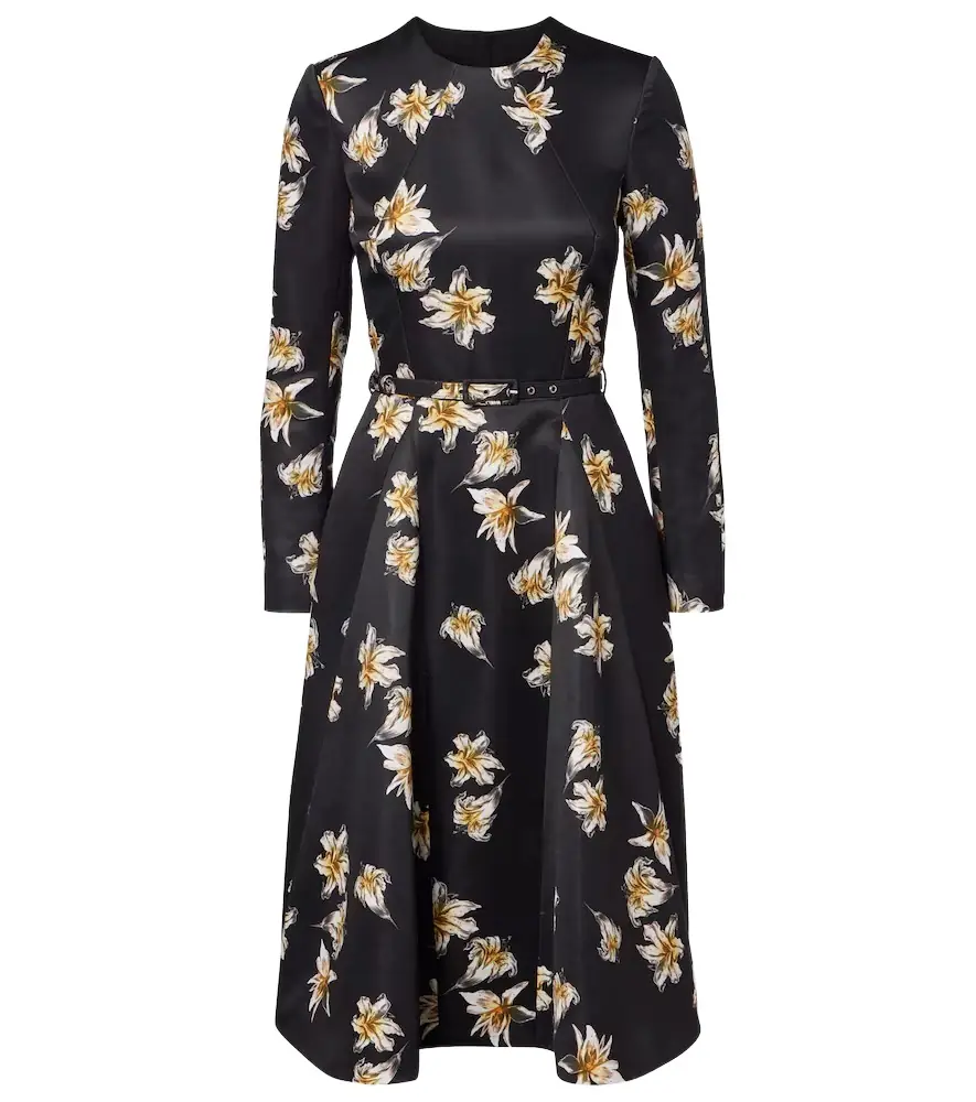 Emilia Wickstead Uccellina floral duchess satin midi dress