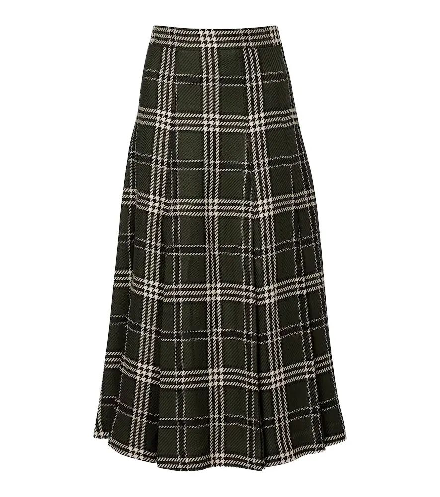 Emilia Wickstead Kensie checked wool-blend midi skirt