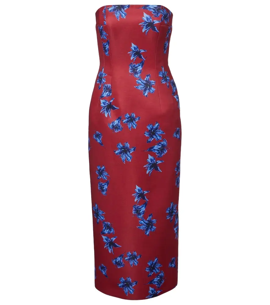 Emilia Wickstead Leila floral duchess satin midi dress