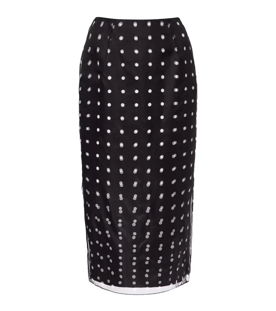 Emilia Wickstead Bethan polka-dot silk taffeta pencil skirt