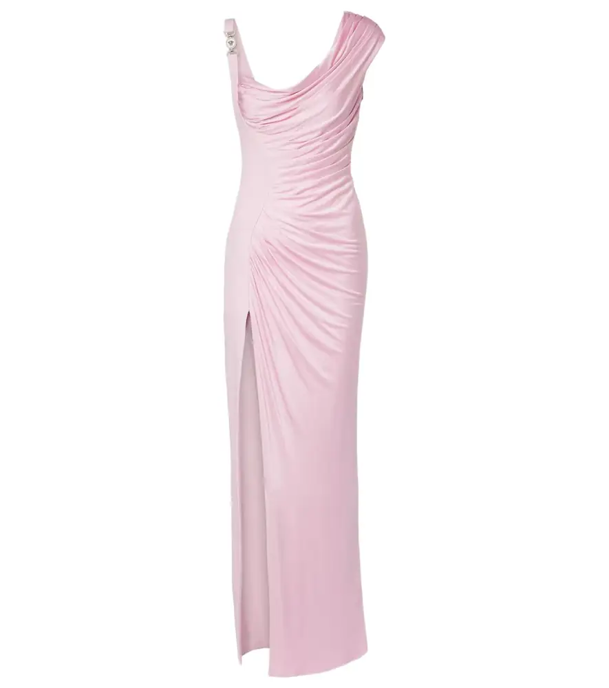 Versace Draped one-shoulder ruched gown