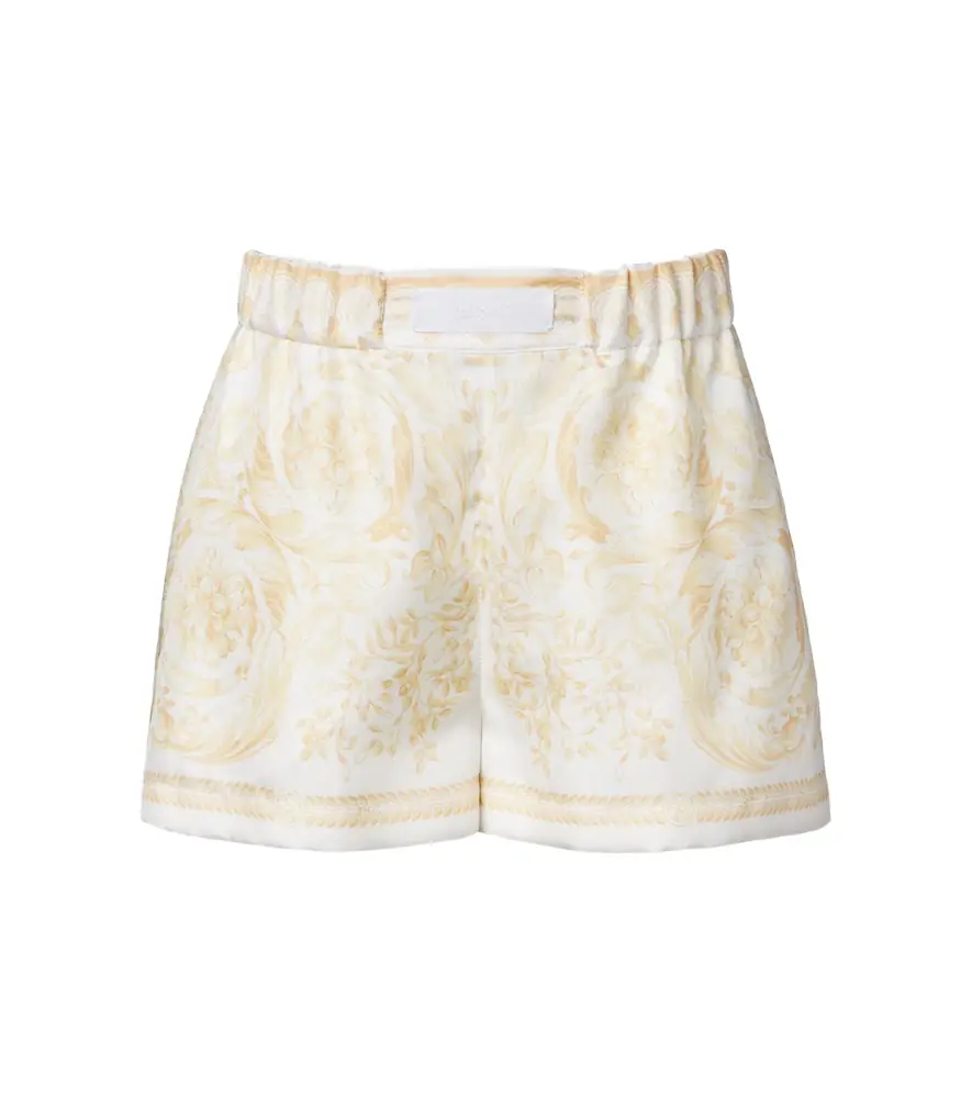 Versace Underwater Barocco silk twill shorts