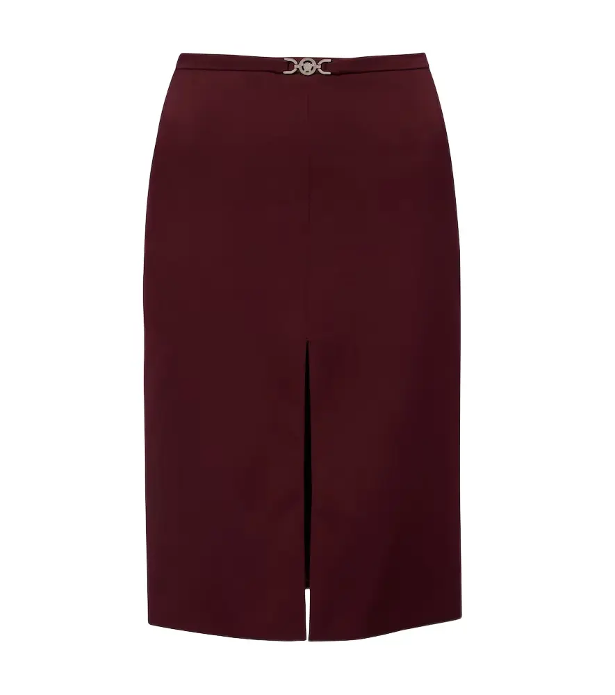 Versace Medusa wool gabardine pencil skirt