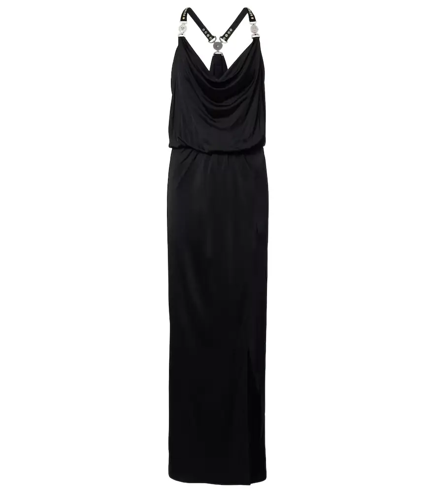 Versace Embellished jersey gown