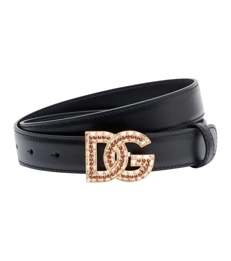 Dolce & Gabbana DG embellished leather belt