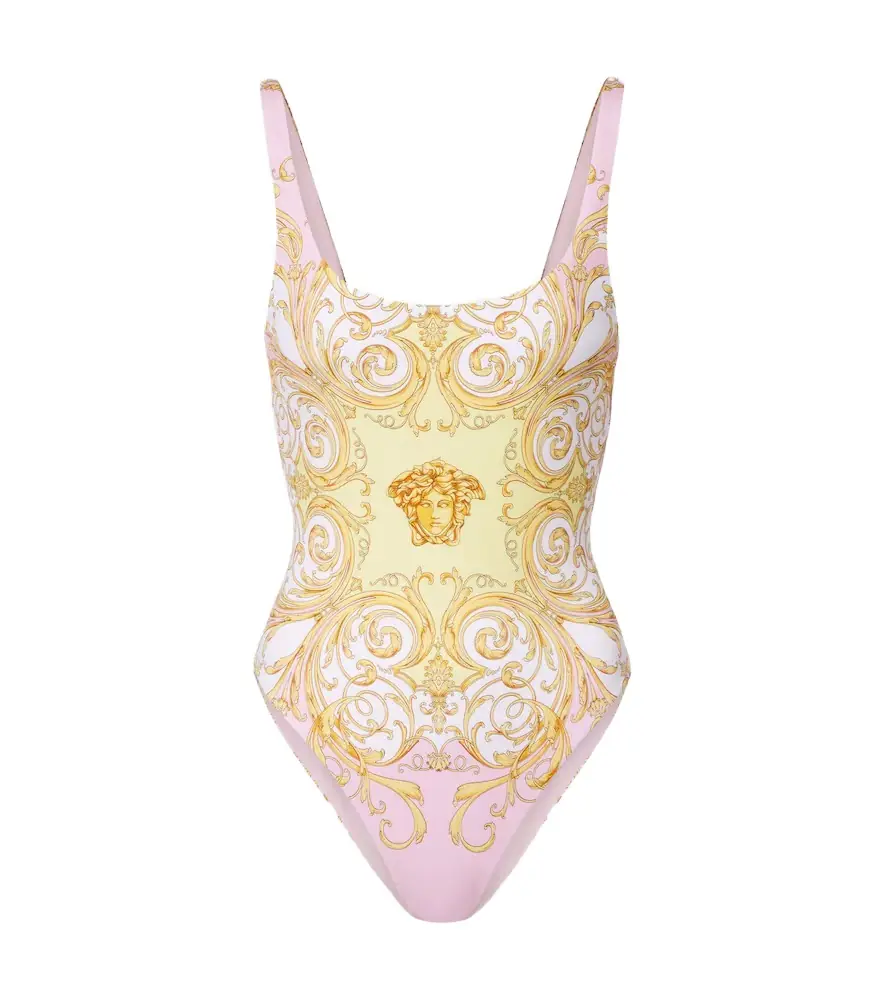 Versace Spring Barocco open-back swimsuit
