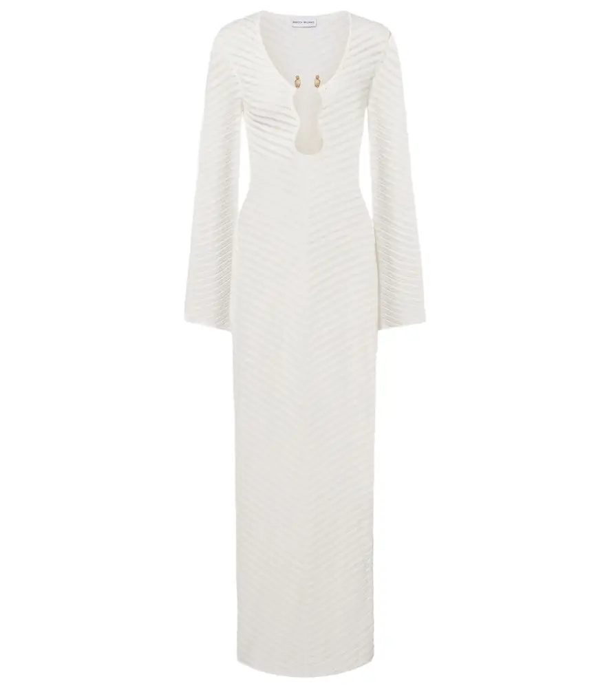 Rebecca Vallance Cassis chevron knitted maxi dress