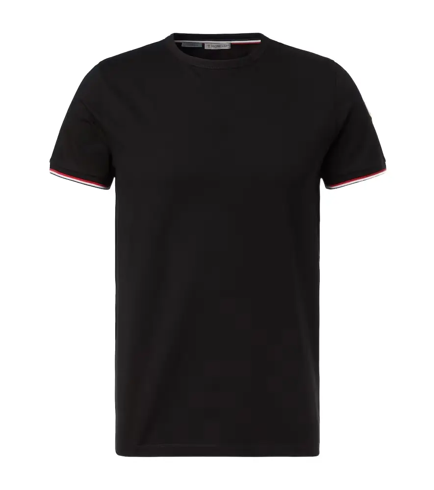 Moncler Tricolor cotton-blend jersey T-shirt