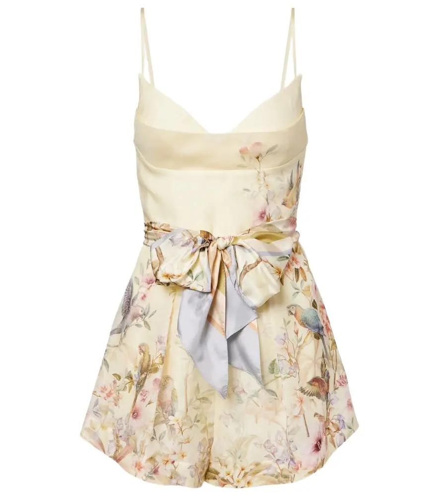 Zimmermann Rebellion floral linen and silk romper