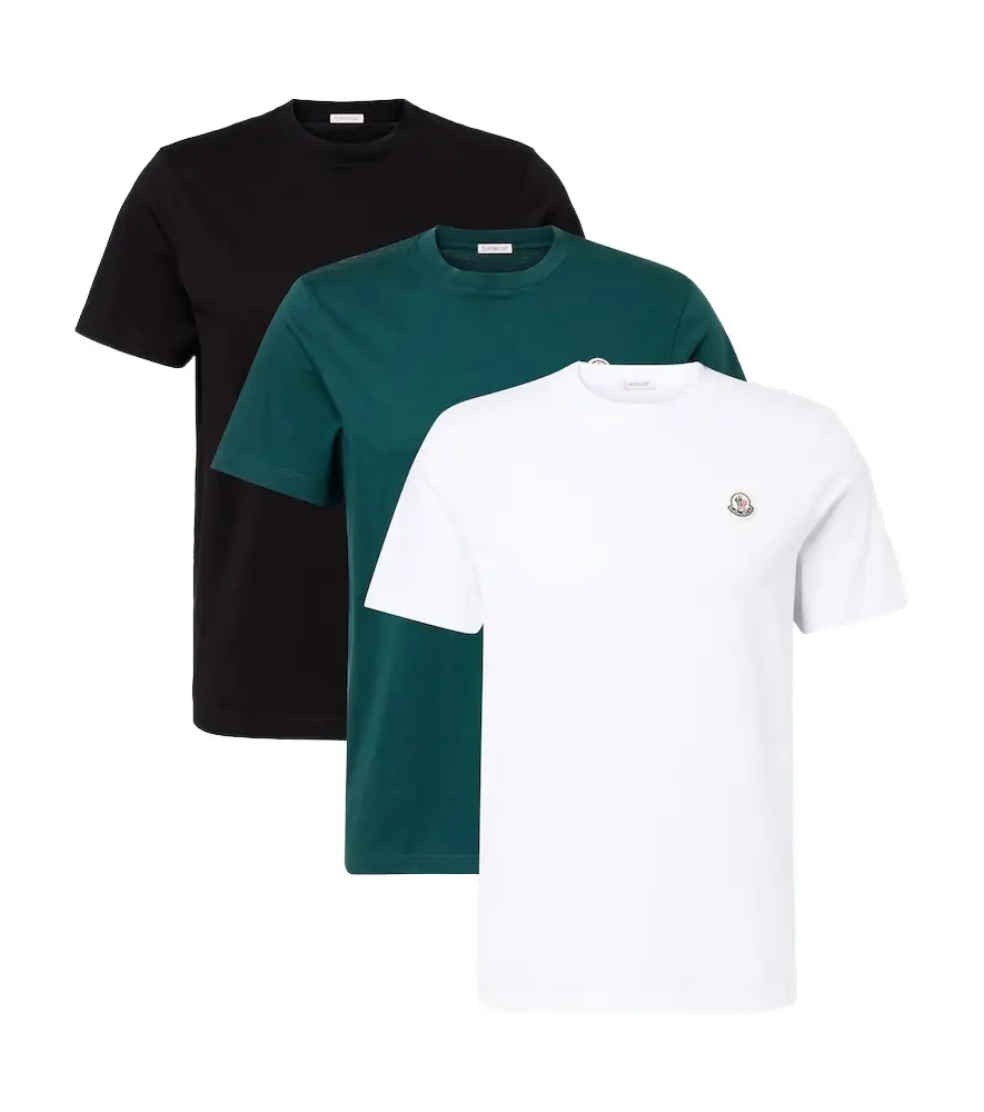 Moncler et of 3 cotton jersey T-shirts