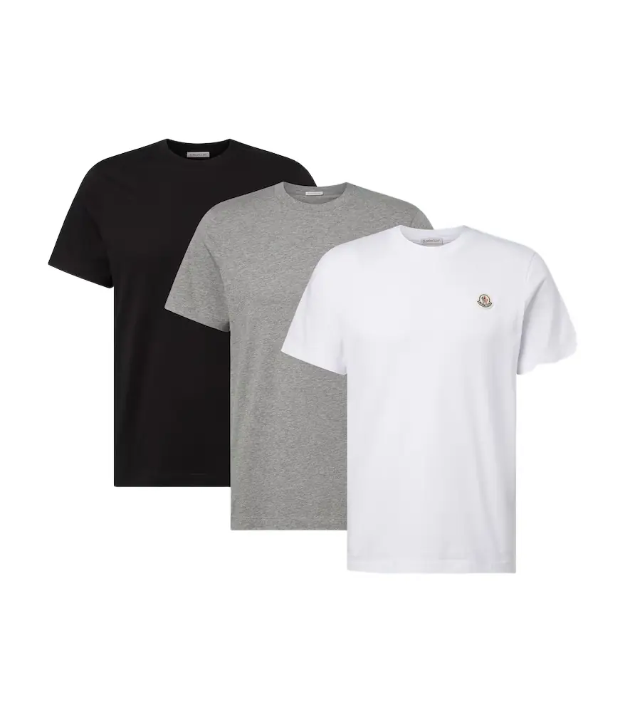 Moncler et of 3 cotton jersey T-shirts