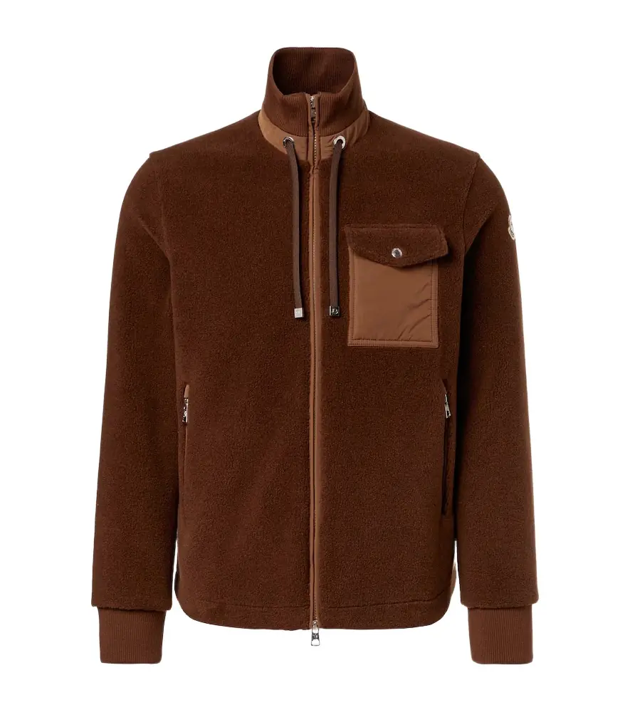 Moncler Down-paneled teddy cardigan