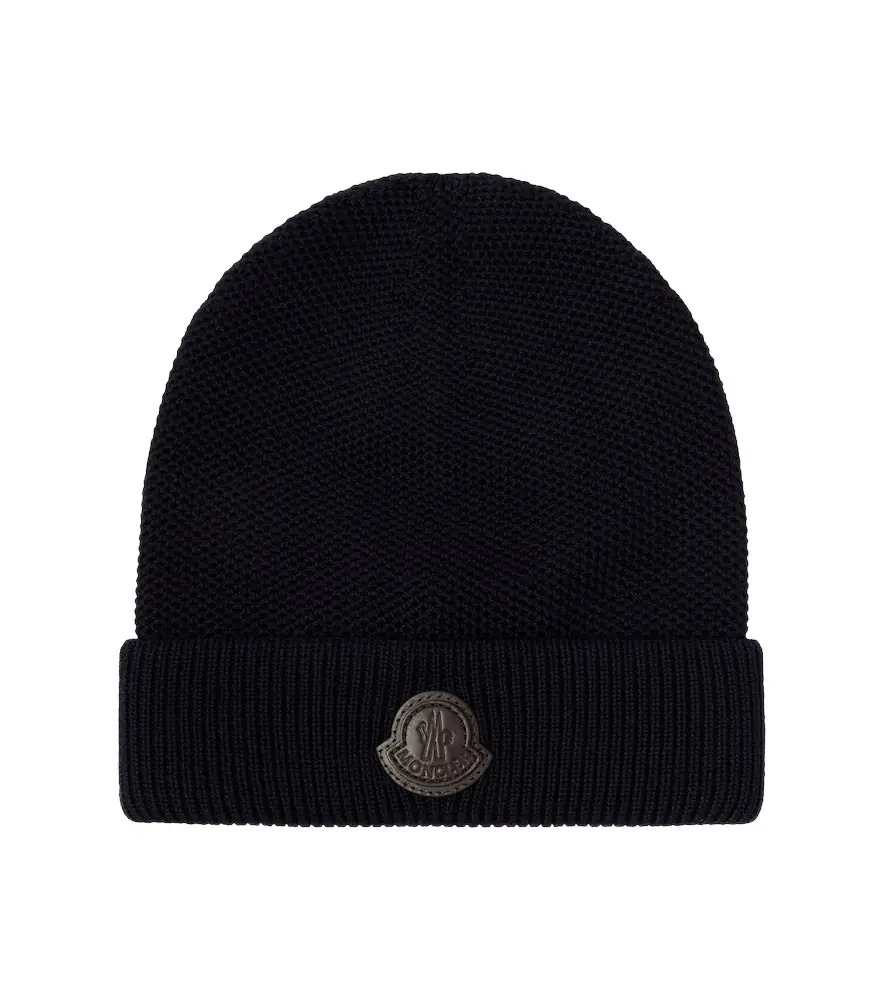 Moncler Logo virgin wool beanie