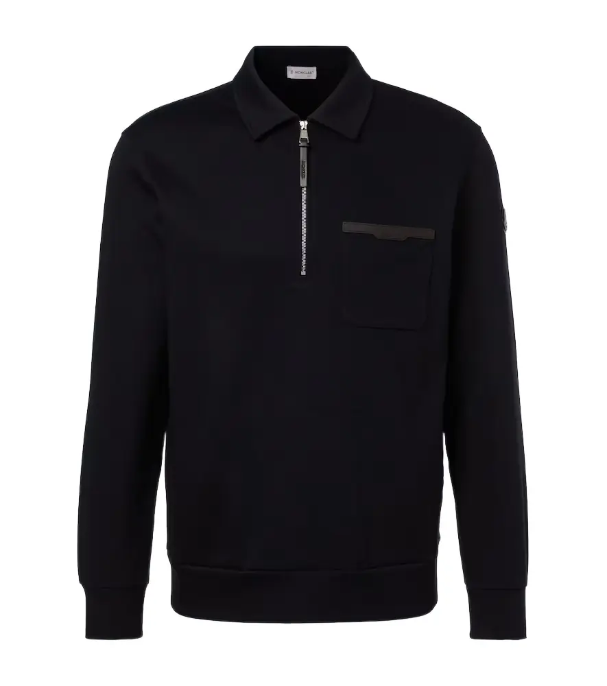 Moncler Cotton-blend half-zip sweater