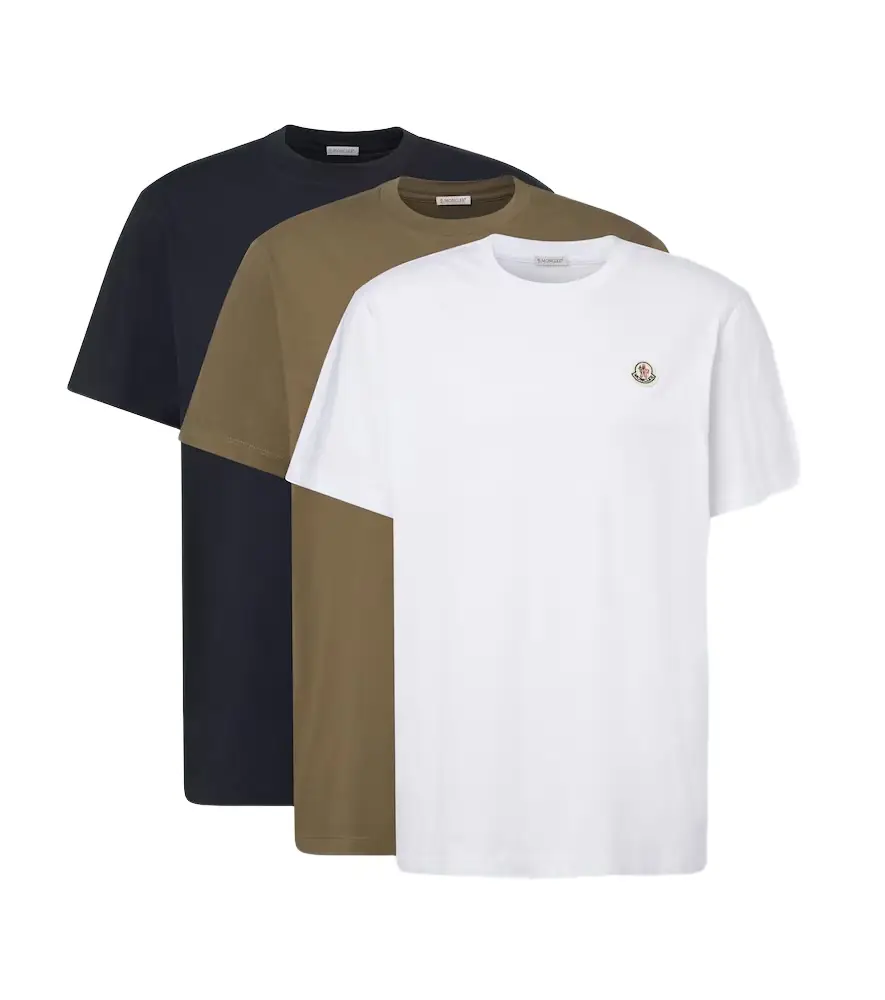 Moncler et of 3 cotton jersey T-shirts