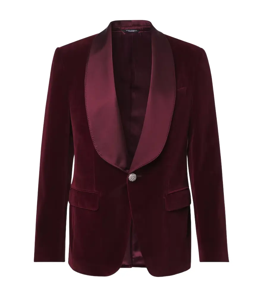 Dolce & Gabbana Cotton-blend velvet tuxedo jacket