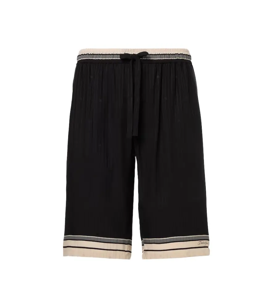 Dolce & Gabbana Striped silk Bermuda shorts