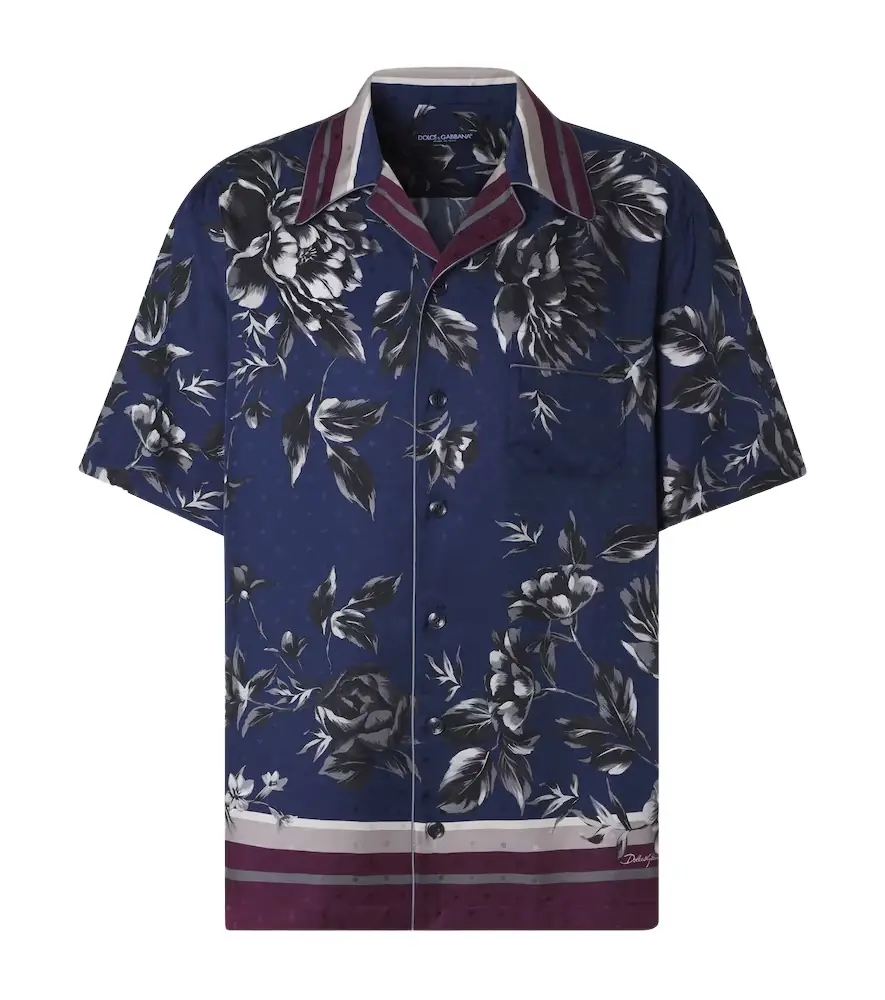 Dolce & Gabbana Printed silk bowling shirt