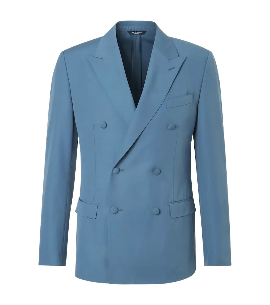 Dolce & Gabbana Double-breasted wool poplin suit jacket