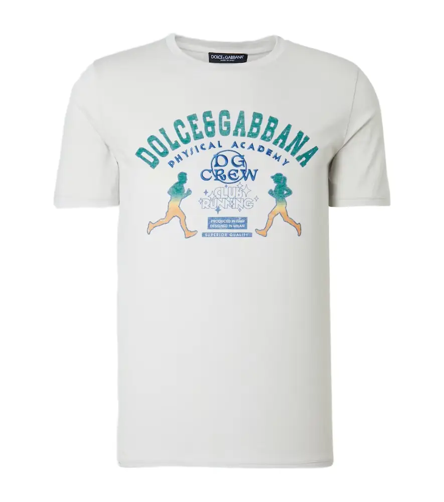 Dolce & Gabbana Embroidered printed cotton jersey T-shirt
