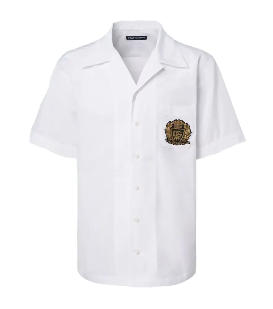 Dolce & Gabbana Logo cotton poplin bowling shirt