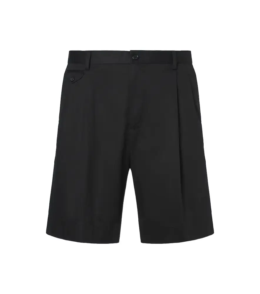Dolce & Gabbana Pleated cotton-blend Bermuda shorts