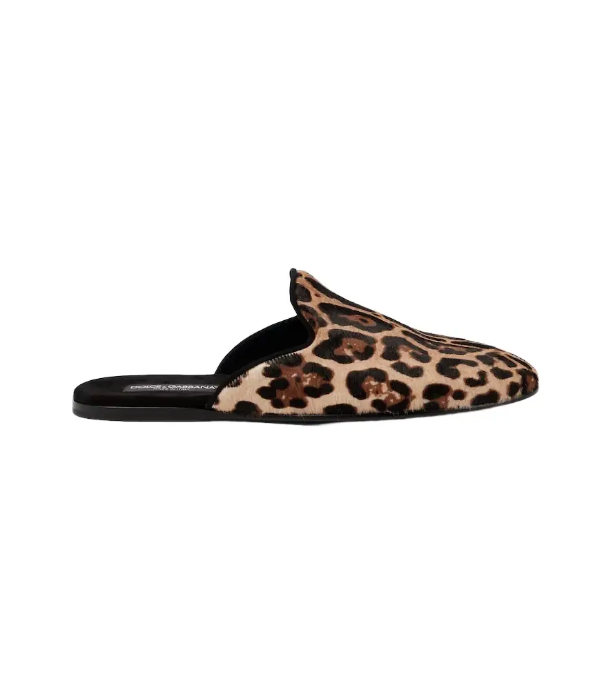 Dolce & Gabbana Leopard-print calf hair mules